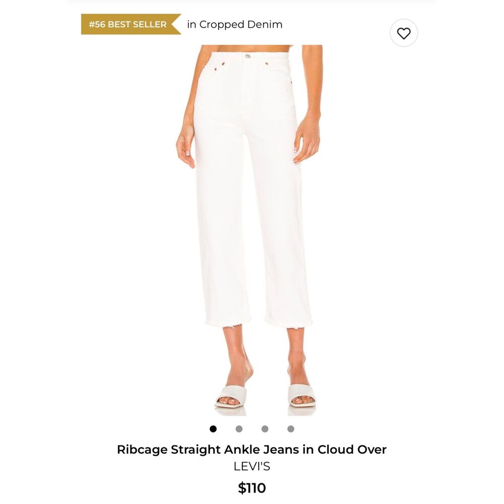 Best Selling Levi's Ribcage Straight Leg Ankle Jeans in Cloud Over High Rise 25